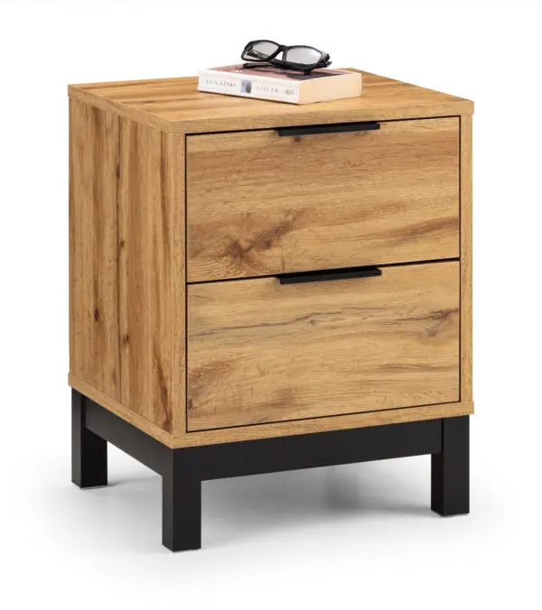 Bali 2 Drawer Bedside - Light Oak - Image 3