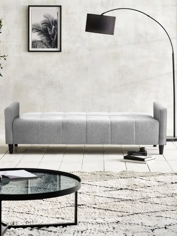 Alfie 3 Seater Grey Linen Storage Sofabed - Image 2