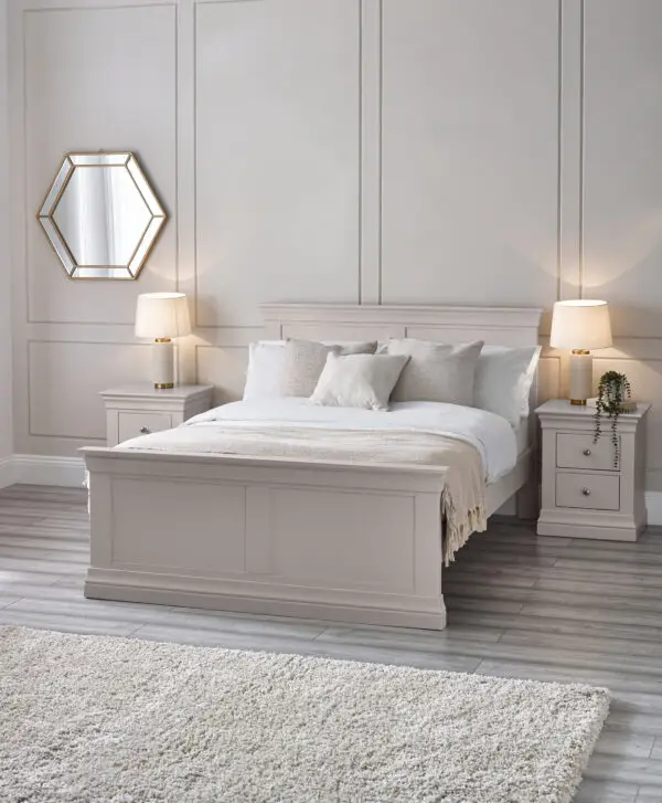 Clermont 135Cm Double Bed - Light Grey