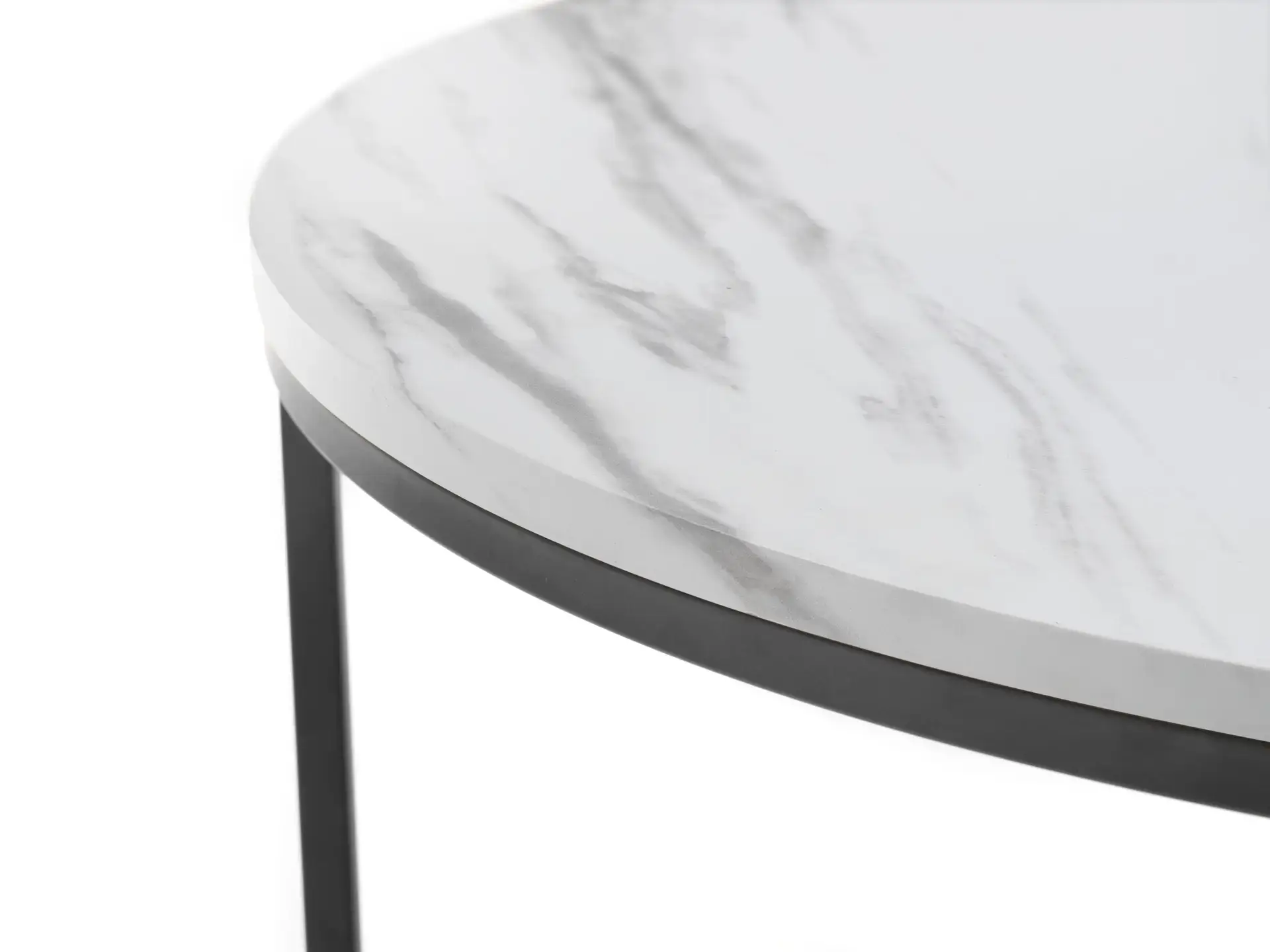 Bellini Round Nesting Coffee Table - White Marble - Image 3