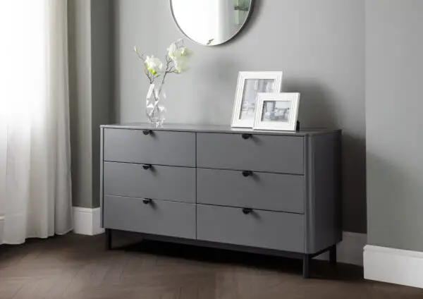 Chloe Storm Grey 6 Drawer Wide Chest - Image 9