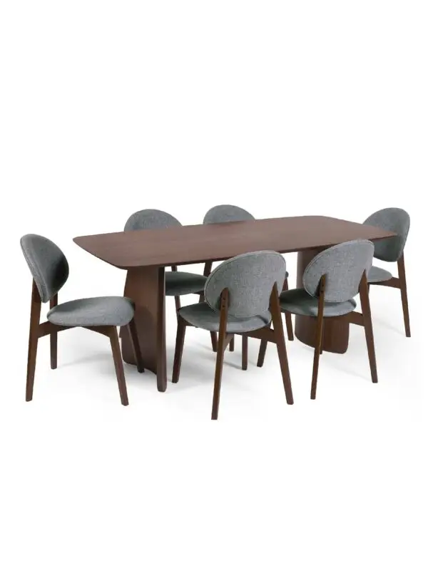 Set of 2 Artemis Walnut and 
Grey Dining Chairs - Image 13