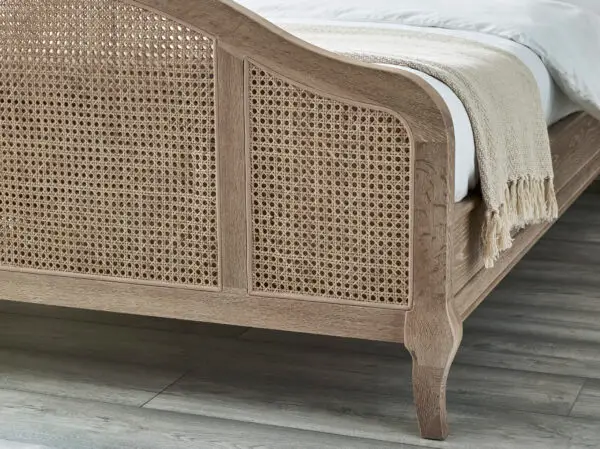 Fleur Rattan Bed 150Cm - Light Oak - Image 7