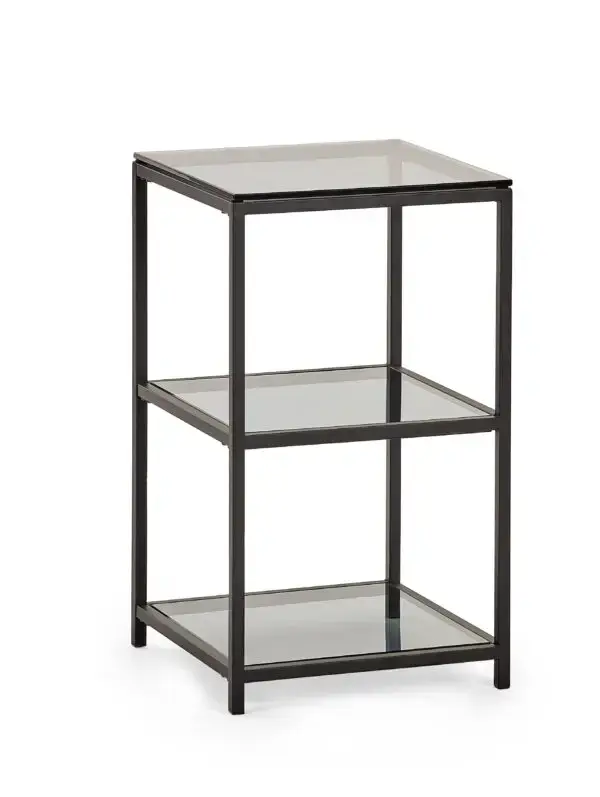 Chicago Tall Narrow Side Table Smoked Glass - Image 2