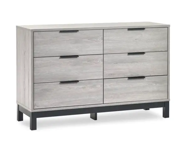 Bali 6 Drawer Wide Chest - Grey Oak - Image 3