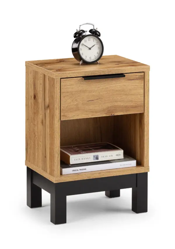 Bali 1 Drawer Bedside - Light Oak - Image 4