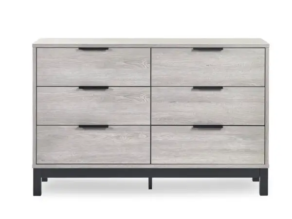 Bali 6 Drawer Wide Chest - Grey Oak - Image 5
