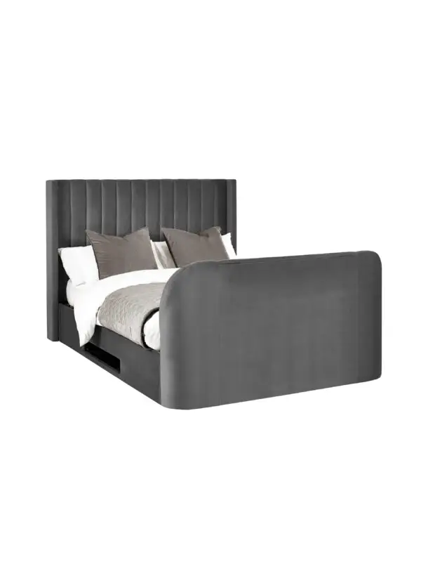 Clara Ottoman TV Bed 135cm - Dark Grey - Image 4