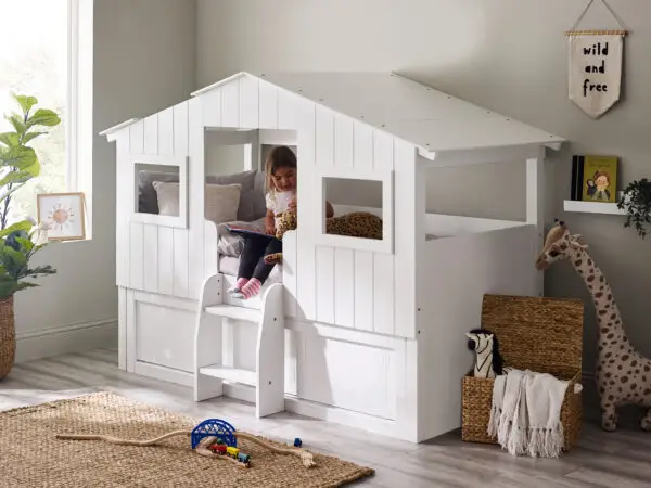Acorn Treehouse Midsleeper & Storage Unit - White - Image 3