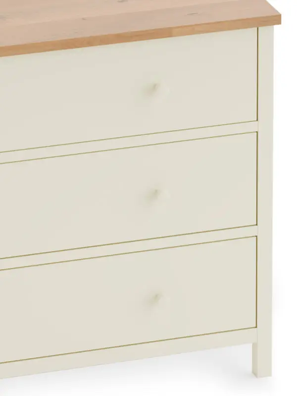 Coxmoor 3 Drawer Chest - Ivory and Oak - Image 7
