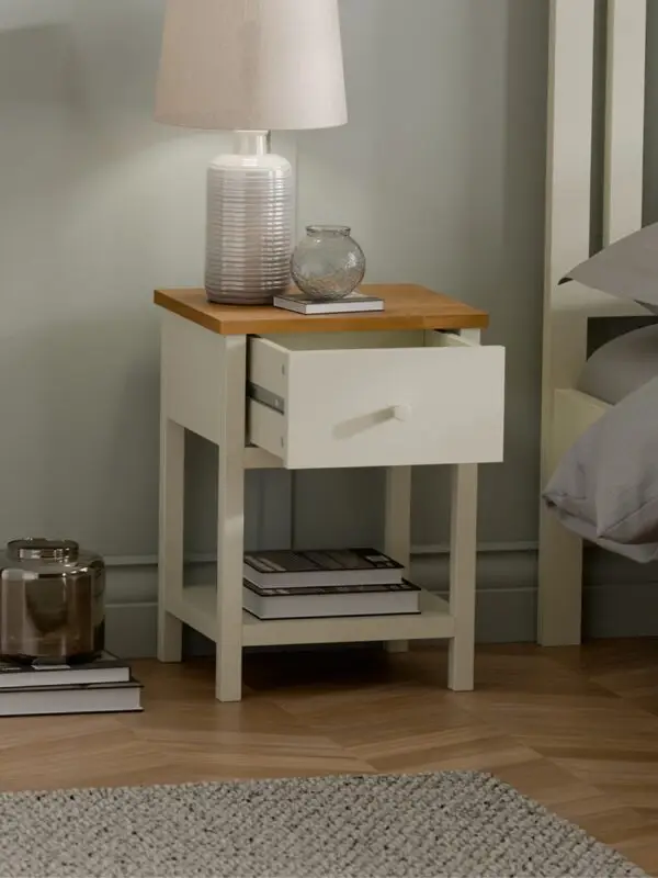 Coxmoor 1 Drawer - Ivory and Oak - Image 2