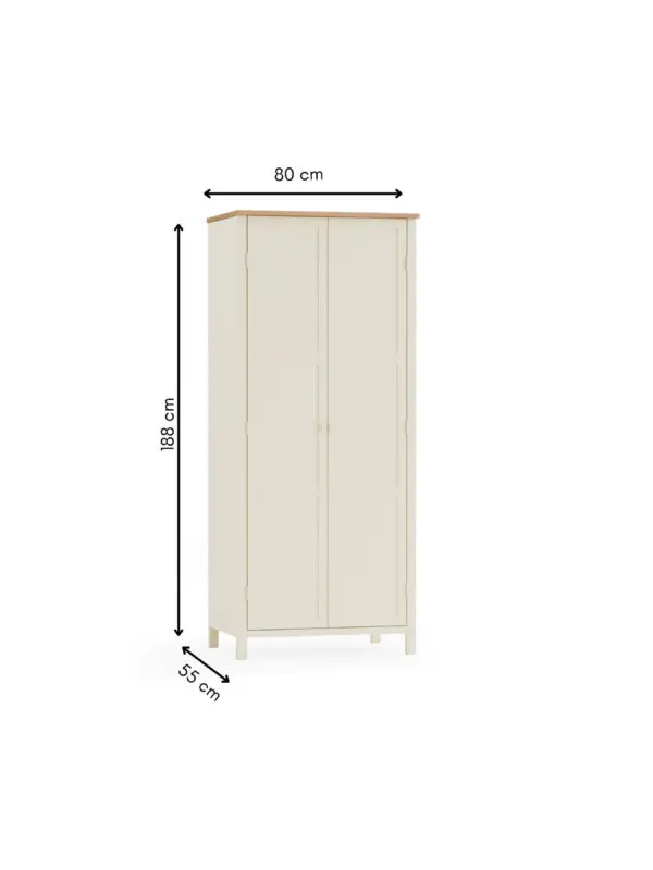 Coxmoor Wardrobe - Ivory and Oak - Image 10
