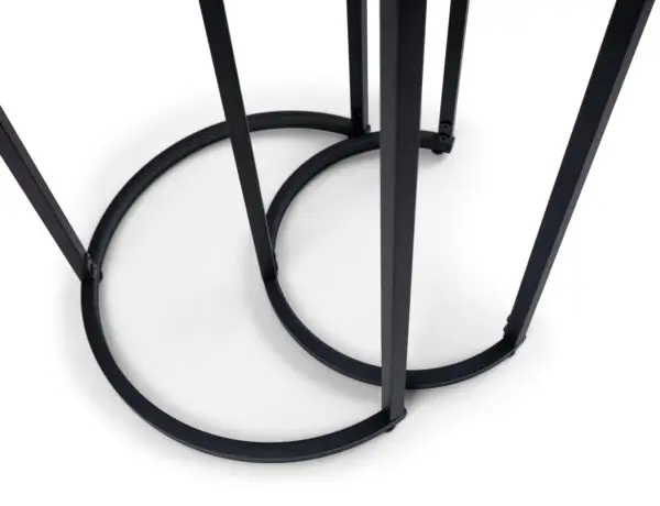 Chicago Round Nesting Side Tables Smoked Glass - Image 8