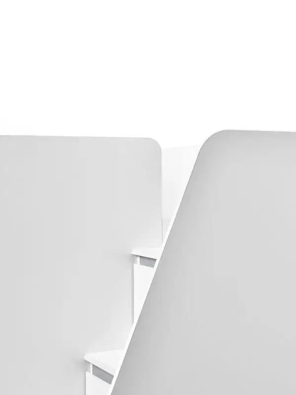 Gaia 90cm Single Bunk Bed - White and Silver - Image 10