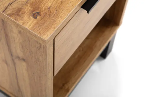 Bali 1 Drawer Bedside - Light Oak - Image 6