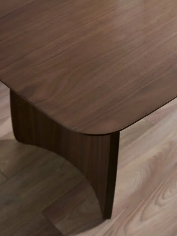 Artemis Curved Leg Walnut Dining Table - Image 4