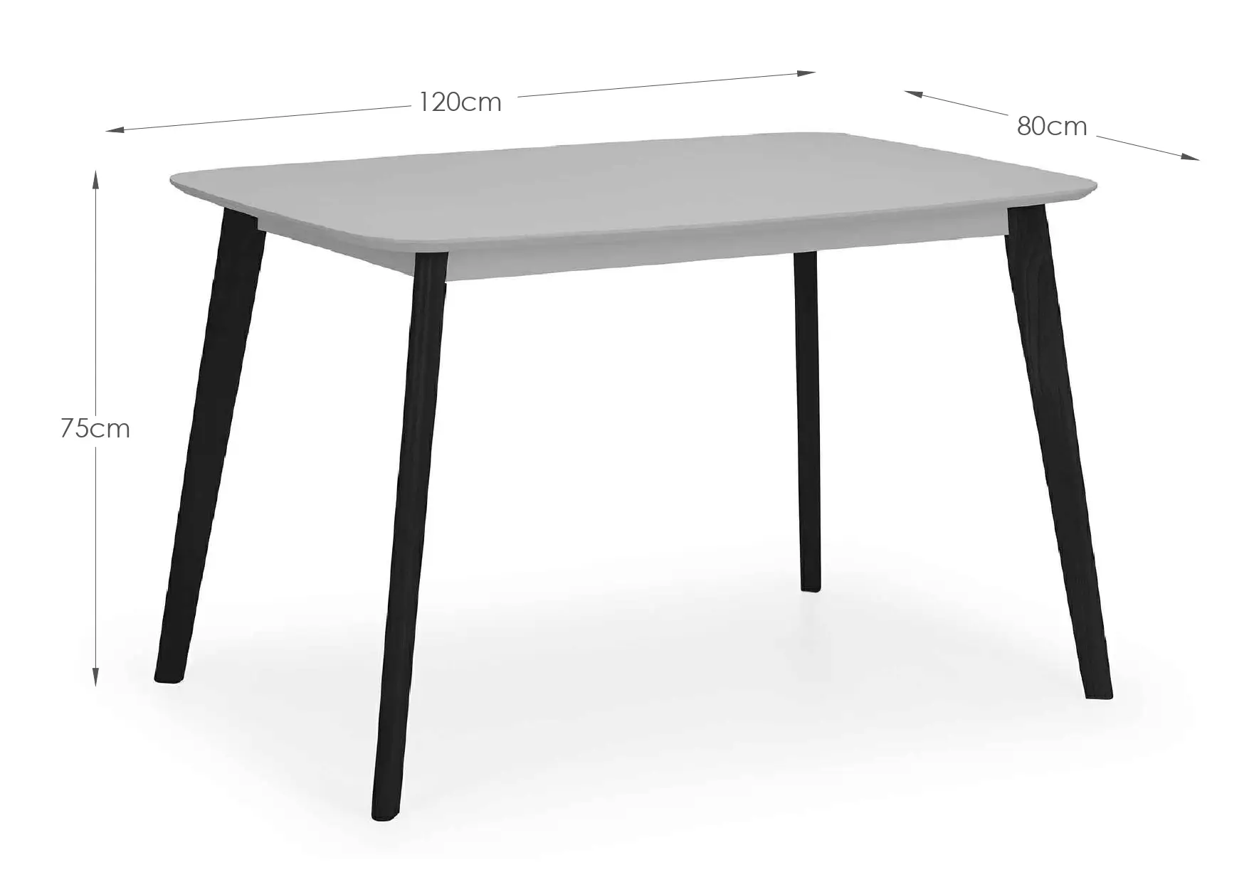 Casa Rectangular Dining Table - Grey/Black - Image 4