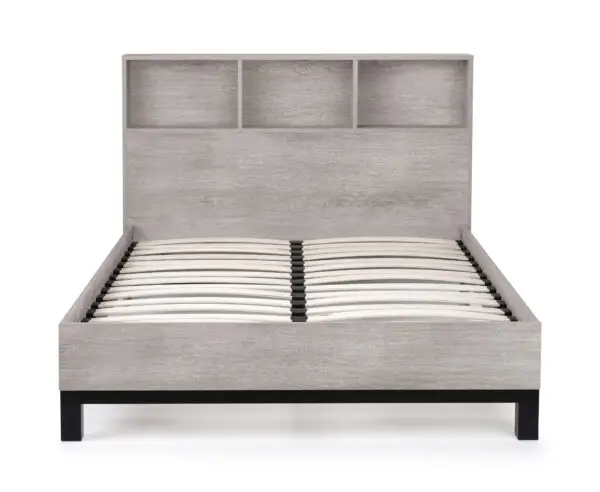 Bali Bookcase Headboard Bed 150cm - Grey Oak - Image 4