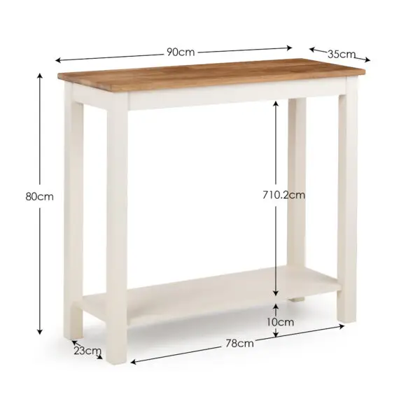 Coxmoor 90cm Console Table - Ivory & Oak - Image 6