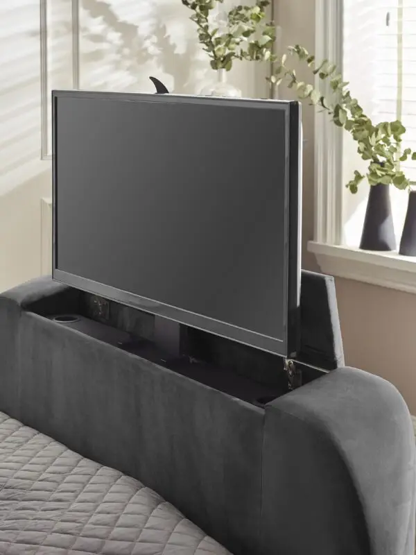 Clara Ottoman TV Bed 135cm - Dark Grey - Image 18