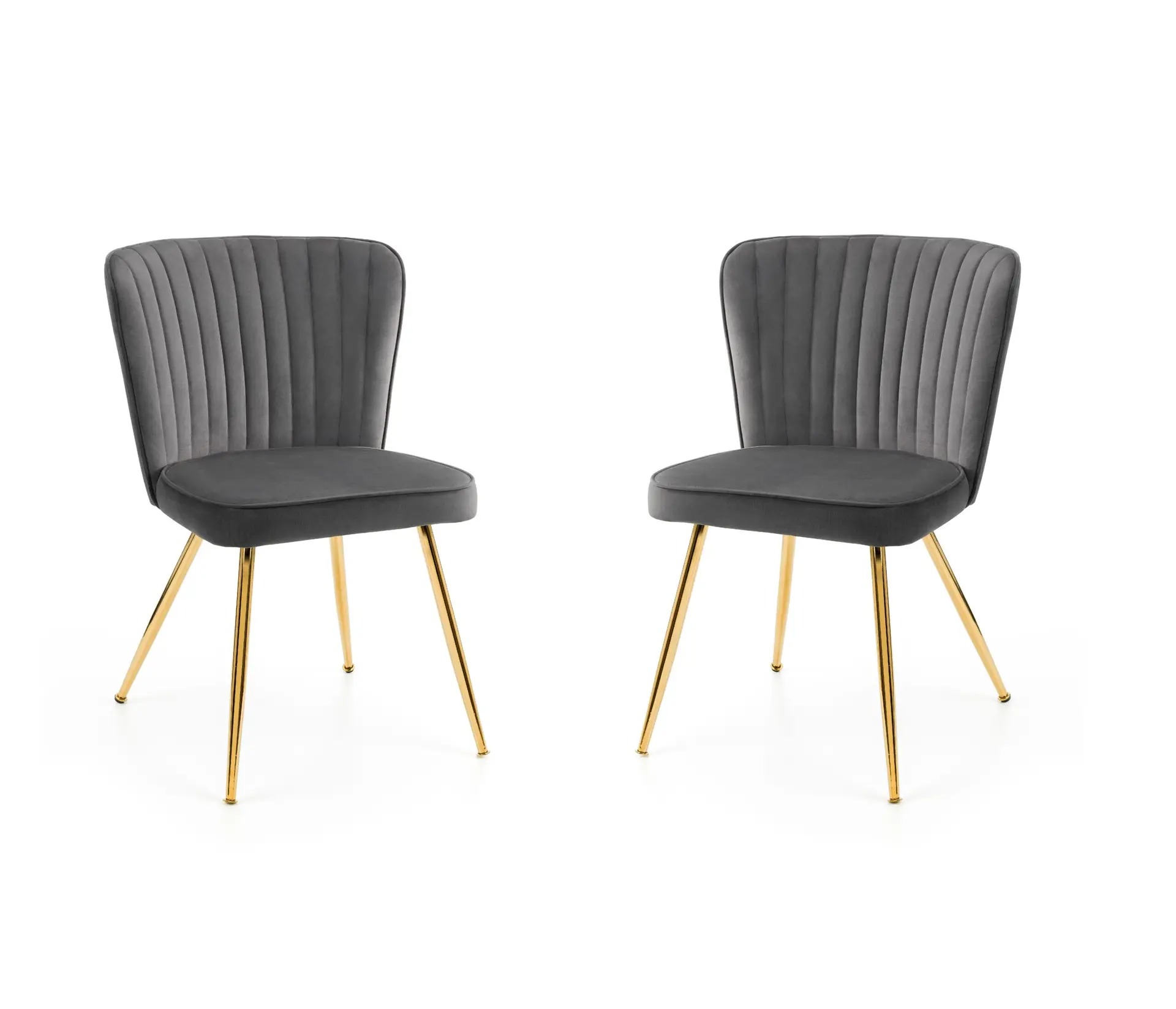 Set Of 2 Cannes Dining Chairs - Grey - Image 3