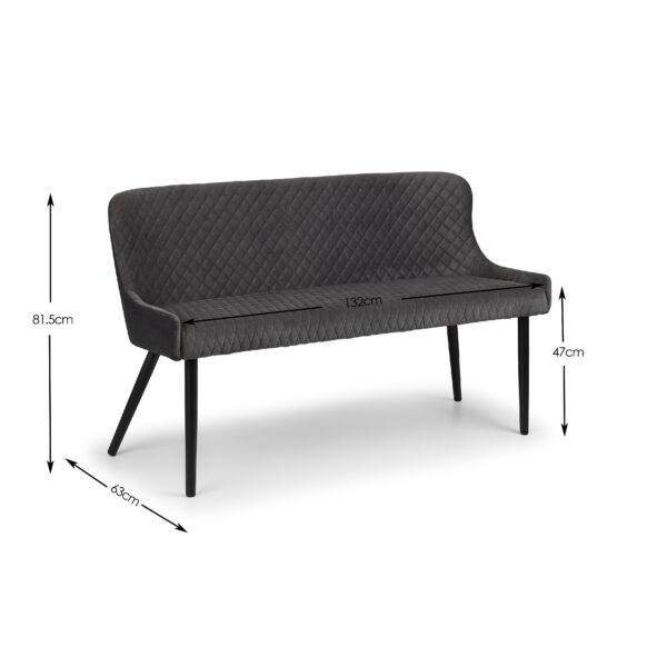 Como Grey High Gloss Table , 1 Grey Luxe High Bench and 2 Grey Luxe Chairs - Image 3