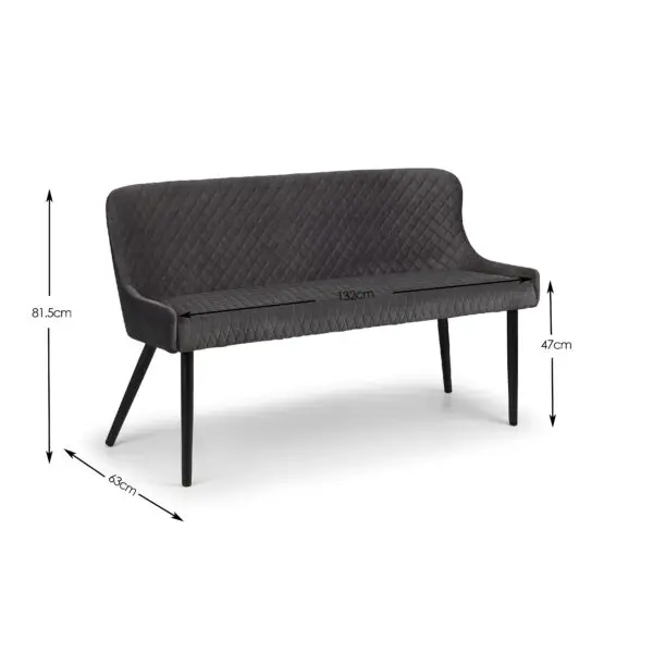 Como Grey High Gloss Table , 1 Grey Luxe High Bench and 2 Grey Luxe Chairs - Image 3