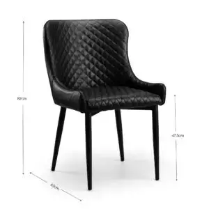 Como White Table and 6 Luxe Black Chairs