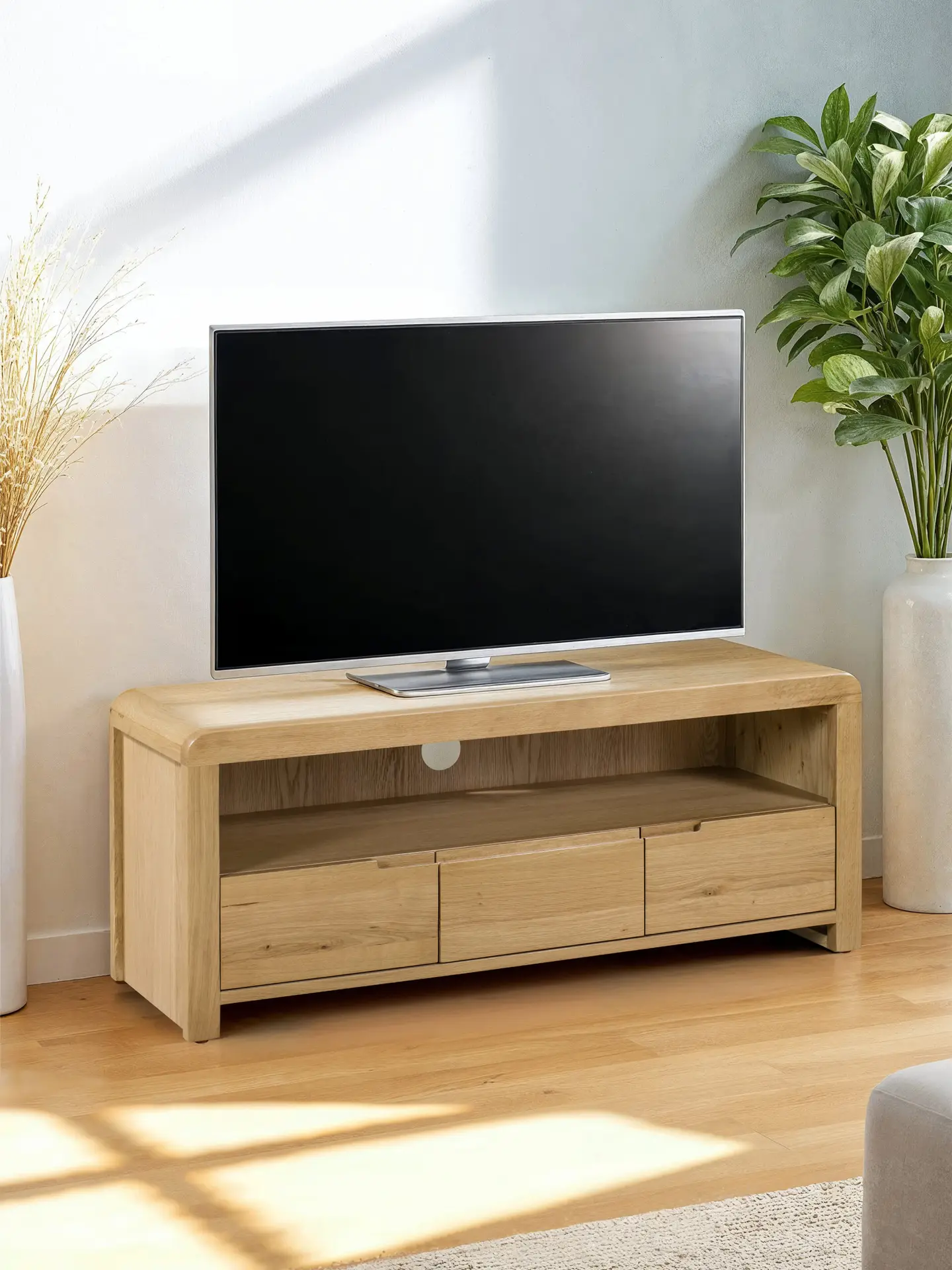 Curve Oak Tv Unit