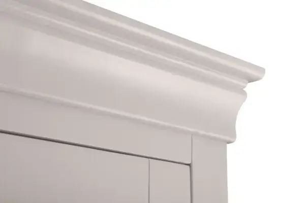 Clermont 2 Door 1 Drawer Wardrobe - Light Grey - Image 5