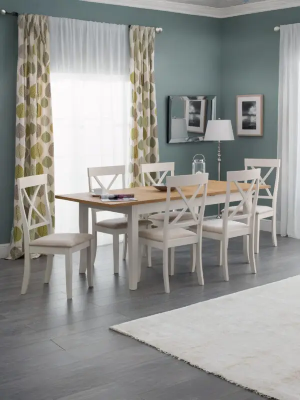 Davenport Ivory and Oak Extending Table and 6 Ivory Davenport Chairs - Image 2