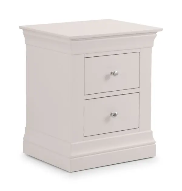 Clermont 2 Drawer Bedside - Light Grey - Image 2