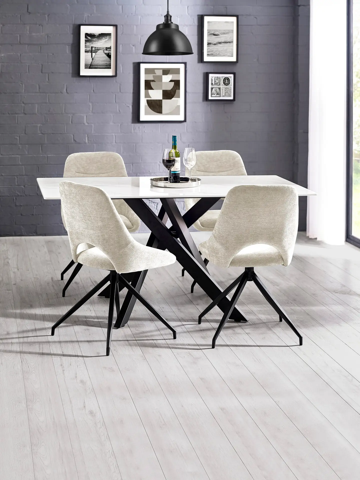 Bradley White Marble Dining Table - Image 9