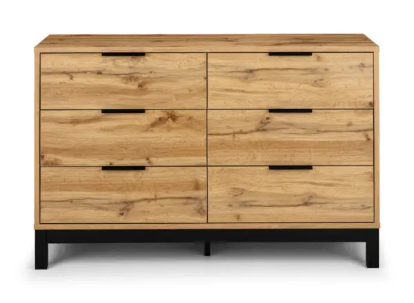 Bali 6 Drawer Wide Chest - Light Oak - Image 5