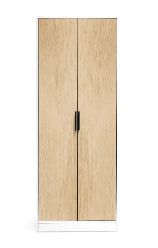 Alba 2 Door Wardrobe - White/Oak - Image 3