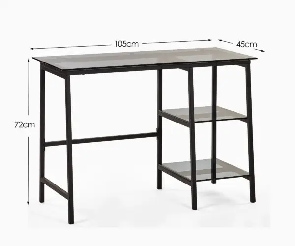 Chicago Desk Smoked Glass - Image 6