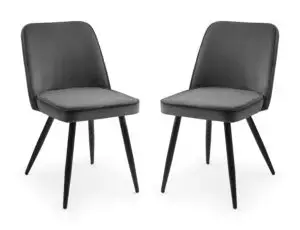 Set Of 2 Burgess Dining Chairs - Grey