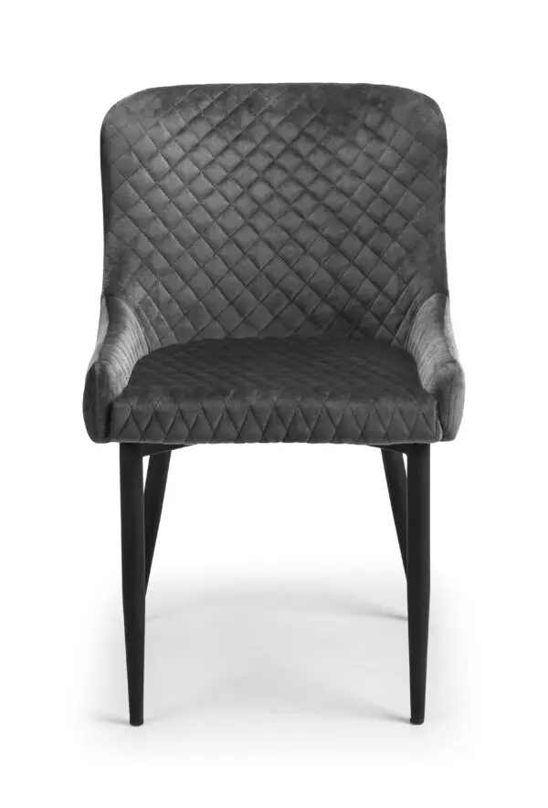 Brooklyn Oak Round Table and 4 Grey Luxe Chairs - Image 3
