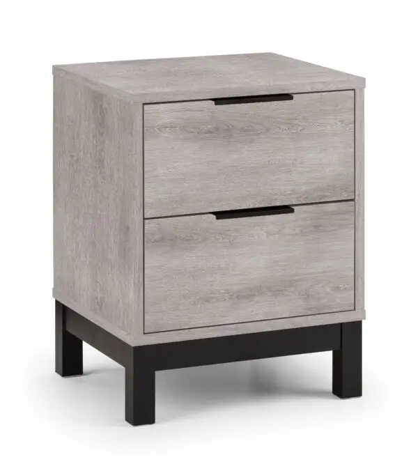 Bali 2 Drawer Bedside - Grey Oak - Image 3