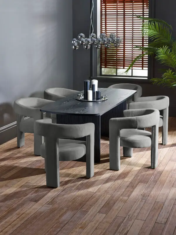Elara Grey Chenille Upholstered  Chair - Image 16
