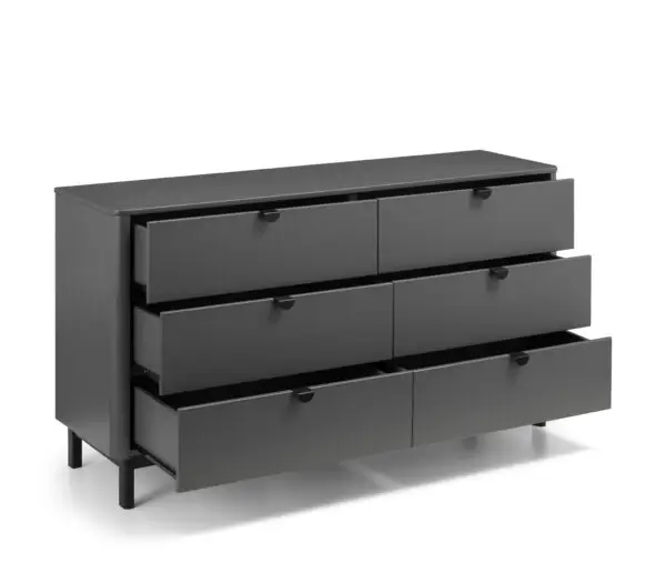Chloe Storm Grey 6 Drawer Wide Chest - Image 2