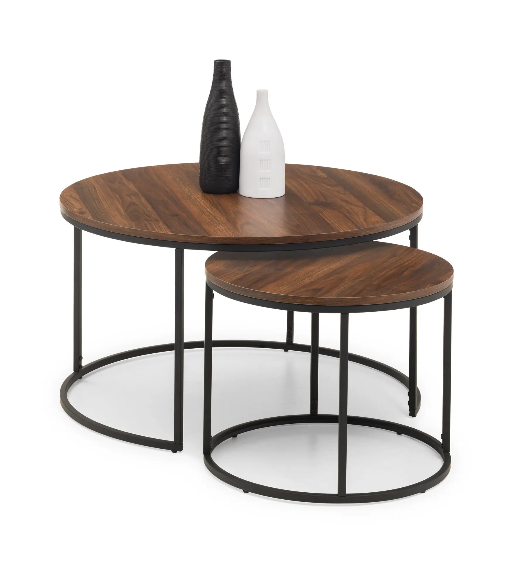 Bellini Round Nesting Coffee Table - Walnut - Image 3