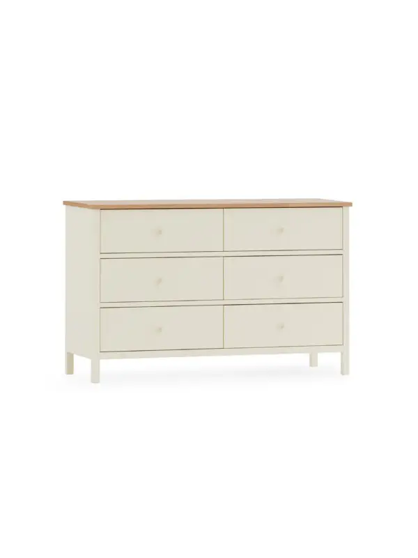 Coxmoor 6 Drawer Chest - Ivory and Oak - Image 3