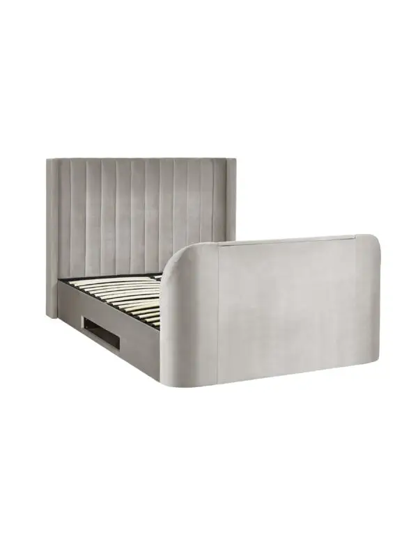 Clara Ottoman TV Bed 150cm - Light Grey - Image 9