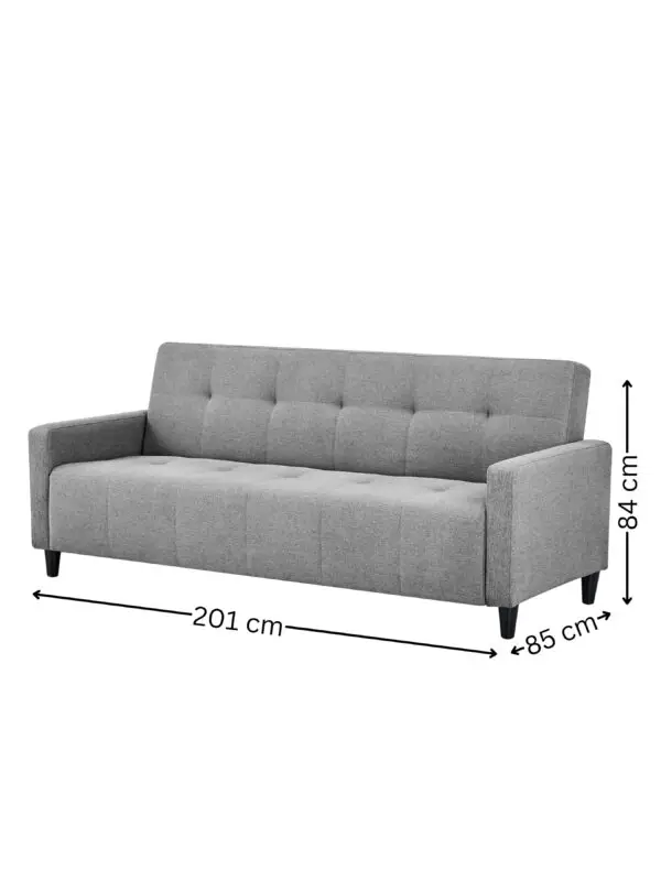 Alfie 3 Seater Grey Linen Storage Sofabed - Image 19