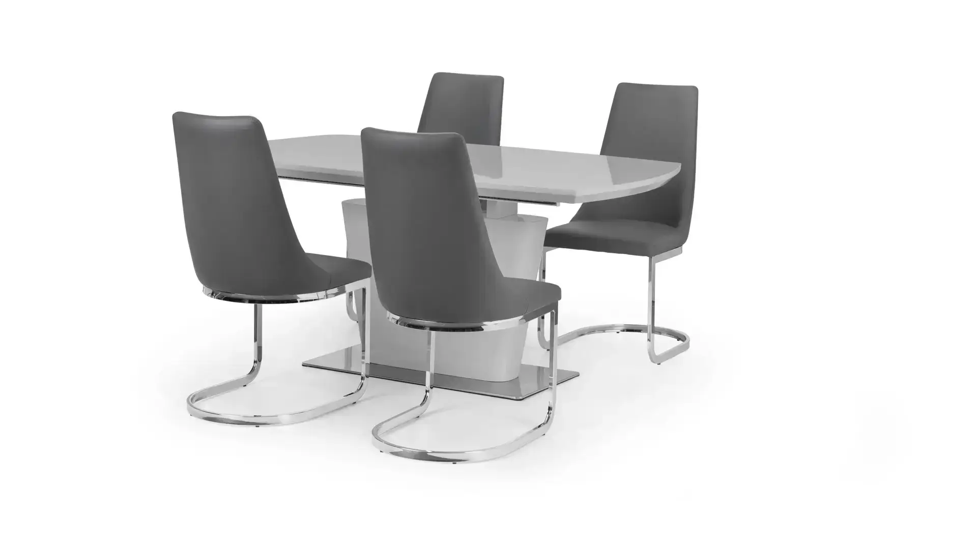 Como High Gloss Extending Table - Grey - Image 9