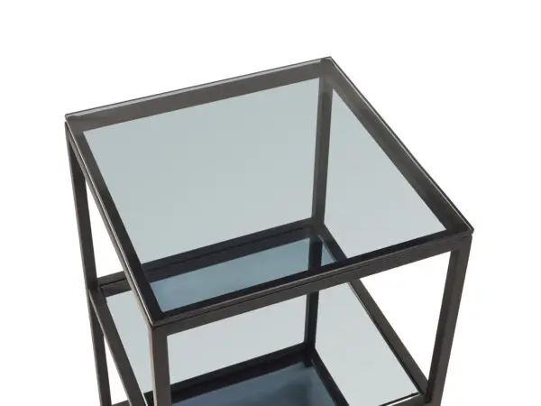 Chicago Tall Narrow Side Table Smoked Glass - Image 4