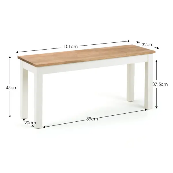 Coxmoor Bench - Ivory & Oak - Image 6