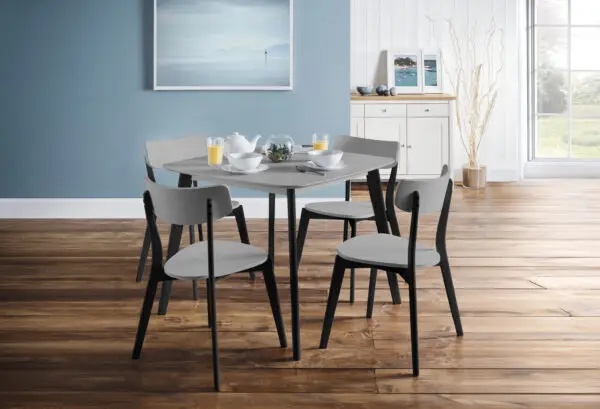 Casa Grey Dining Table & 4 Casa Grey Dining Chairs