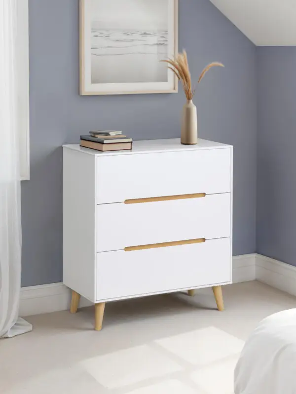 Alicia 3 Drawer Chest - White